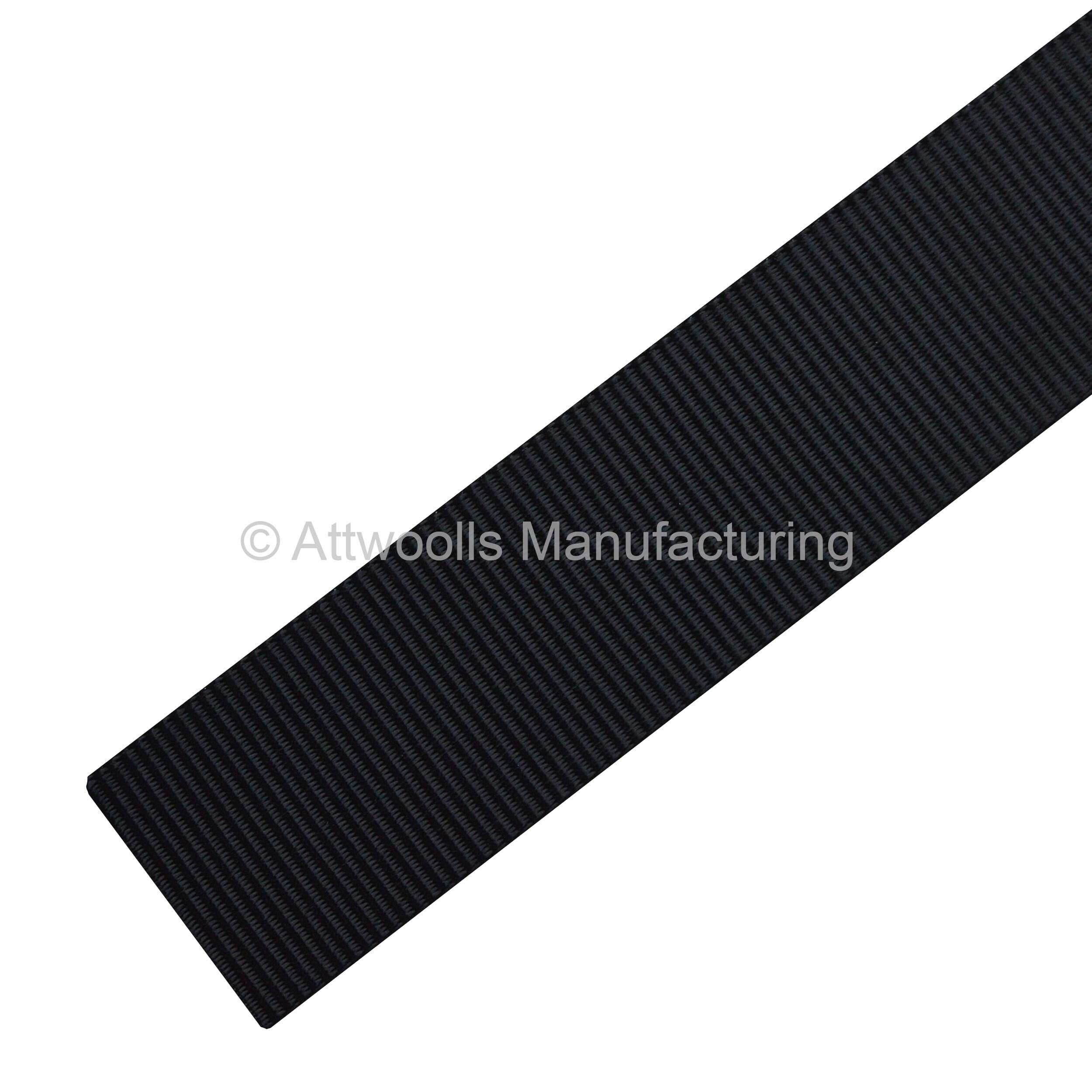 Shop our 38mm Black Polyester Webbing Online Attwoolls
